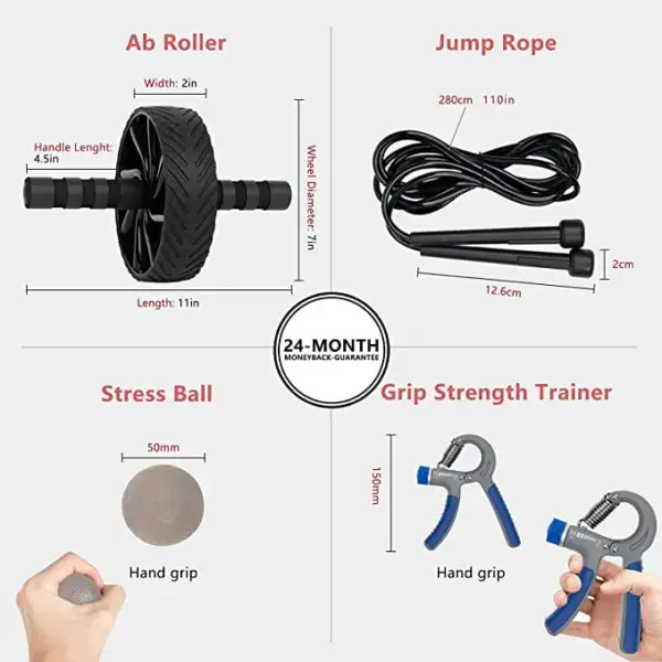 2022 New Ab Roller No Noise Abdominal Wheel Ab Roller Stretch Trainer for Arm Waist Leg Exercise Gym Fitness Equipment