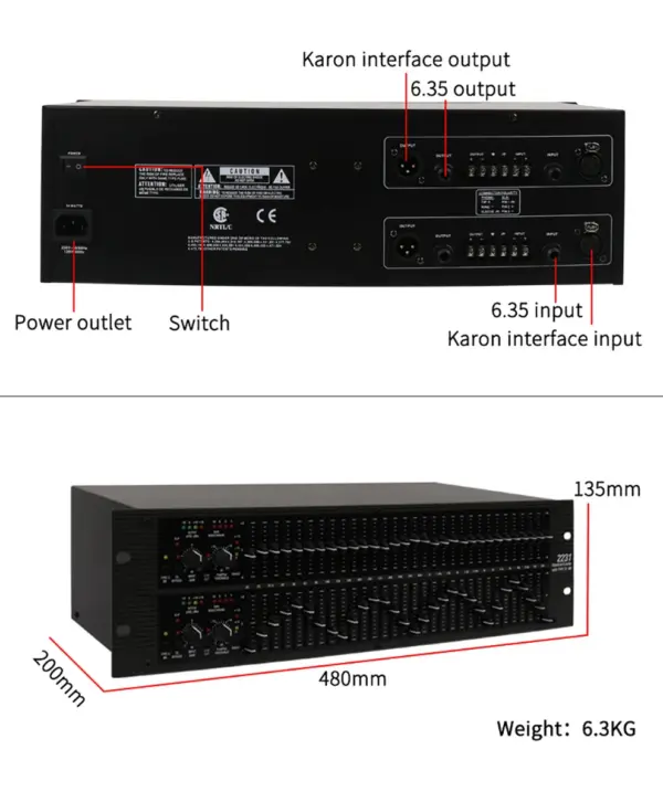 DJ Sound System Dj Equipment 2231 Dual Channel 31 Band Graphic Equalizer 2231 Audio Equalizer
