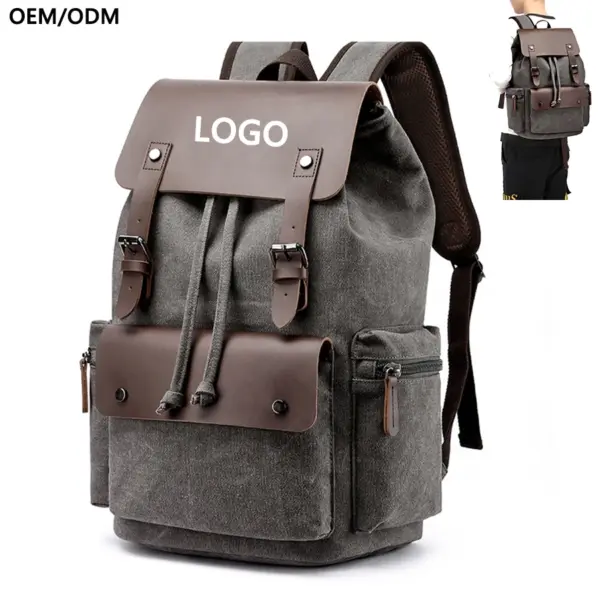 ZUOLUNDUO Fashion Wear Resistant Canvas Rucksack Backpack for Outdoor Travel Laptop Backpack for College School Backpack Unisex