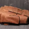 17" Handmade Cowhide Leather Backpack, Travel Rucksack, Hiking Backpack for Men and Boys