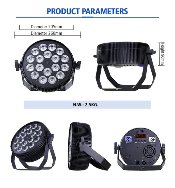 18x10 Mini Stage Lighting Equipment Price 64 Effect Dmx for Club Ktv Disco Dj Party Wash Par Can Lighting