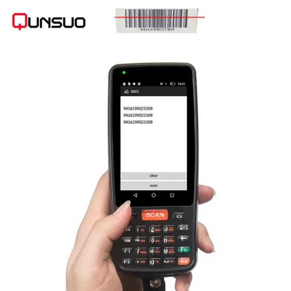 Android Handheld Mobile Phone 4G Bluetooth Wifi 1d 2d Barcode Scanner With Display