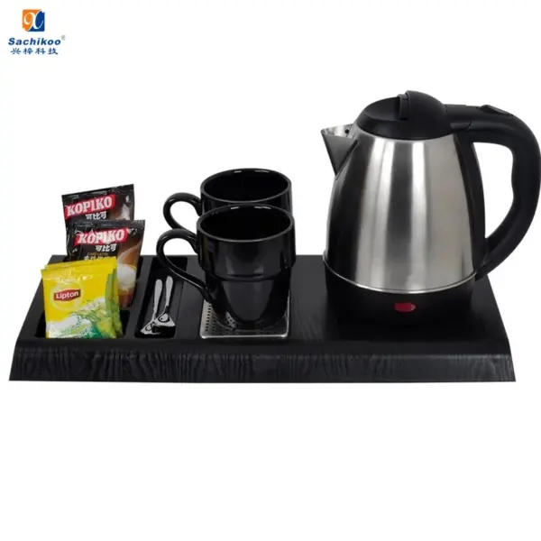 European Best 304 Stainless Steel Electric Kettle Mini Cordless 360 Degree Portable with Tray Set for Home Tea Use