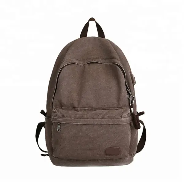 Vintage Mochilas De Cuero Travelling Backpack Anti-theft Usb Charger Casual Washed Mens Canvas Backpack
