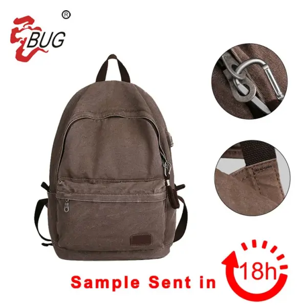 Vintage Mochilas De Cuero Travelling Backpack Anti-theft Usb Charger Casual Washed Mens Canvas Backpack