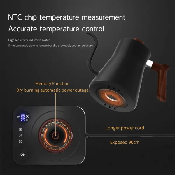 Mechanical Temperature Control Electric Kettle Gooseneck Pour Over Coffee & Tea Electric Tea Kettle With Coffee Product