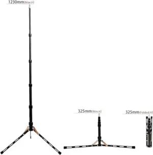 Fosoto Mini Photography Light Stand Aluminum Alloy Portable Light Tripod Stand  Stand for Camcorder Camera  with Carry Bag
