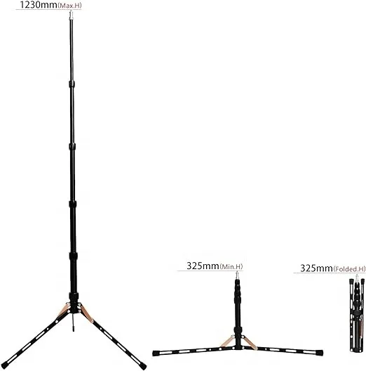 Fosoto Mini Photography Light Stand Aluminum Alloy Portable Light Tripod Stand  Stand for Camcorder Camera  with Carry Bag