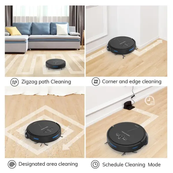 4400mAh Robot Vacuum Cleaner Strong Suction Self Charging Mopping Sweeping Ideal for Hard Floors Carpet Pet Hair WiFi Alexa APP