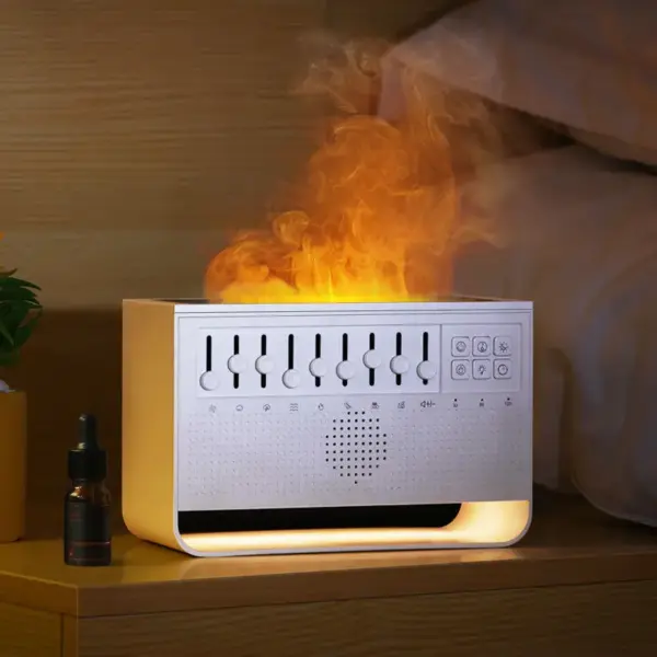 8 Kinds White Noise Sleep Music Nature Sounds Aroma Diffuser Electric Aromatherapy air Humidifier Flame Smart Oil Aroma Diffuser