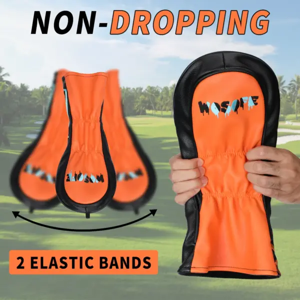 OEM Custom Logo Manufacturer Wholesale Driver Club Accessories Head Covers Embroidery Black Premium Golf PU Leather Headcover