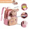 Dropshipping Backpack for Girls Kids Schoolbag Set with Lunch Bag  for Elementary Students Travel Sequin Primary School Backpack