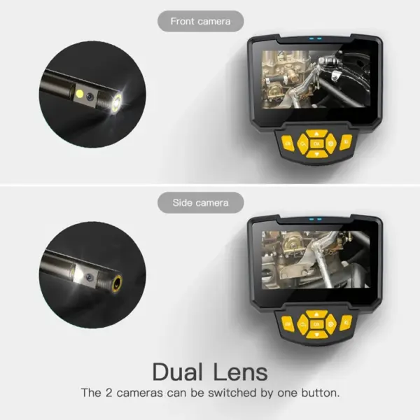 5.5mm 1m Dual Cameras Industrial Borescope Handheld Storm Drain Inspection Camera 4.3 Inch HD Display Pipe Endoscope