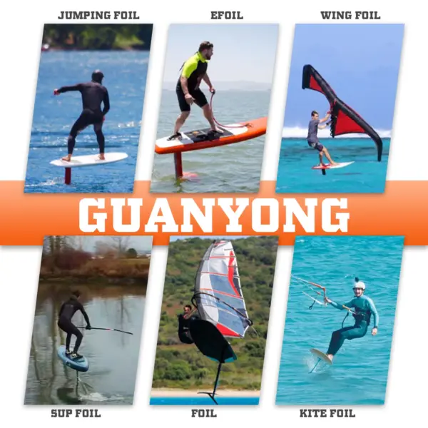 GY1310  Carbon Fiber Large Blade Aluminum Mast Fuselage for Wing Foil Pump Surboard Beginners sup Kite Hydrofoil