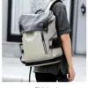MOYYI Mochila Vegan Leather Dayback Teen Bookbags Laptop Bags for Men Backpacks