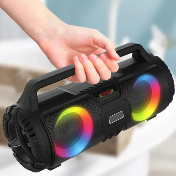20W Karaoke Speaker Powerful Sound Equipment/Box Portable Music Box with Microphone Jack Speaker Colorful Flash Light  BT5.0