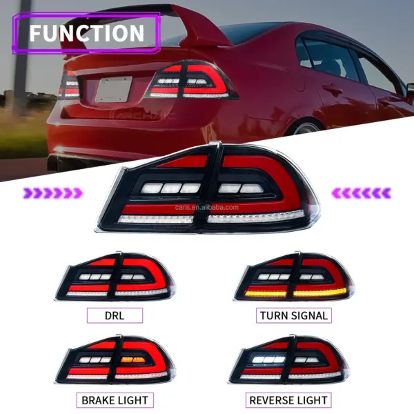 Archaic Car Lamp Tail Light for 8th Gen Honda Civic Taillights FD1 FD2 Type-R Full Led Rear Lamp 2005-2012 Car Lights