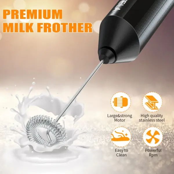 Lmax Top Seller Professional Battery Operated Coffee Mixer Handheld Automatic Milk Frother Electric Milk Frother With Stand