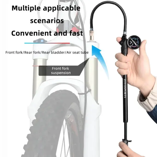 Bicycle Air Shocks Pump With Gauge High Pressure 300PSI Max MTB Bike Shock Pump for Fork & Rear Suspension Portable Hand Pump