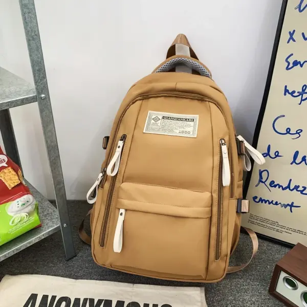 Large Capacity Solid Color Backpack Women's Korean-Style All-Match Casual Student Schoolbag One Piece Dropshipping 0372