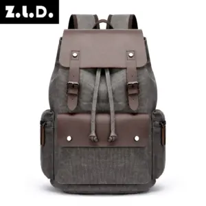 ZUOLUNDUO Fashion Wear Resistant Canvas Rucksack Backpack for Outdoor Travel Laptop Backpack for College School Backpack Unisex