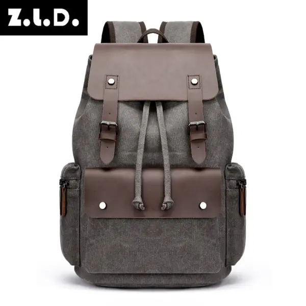 ZUOLUNDUO Fashion Wear Resistant Canvas Rucksack Backpack for Outdoor Travel Laptop Backpack for College School Backpack Unisex