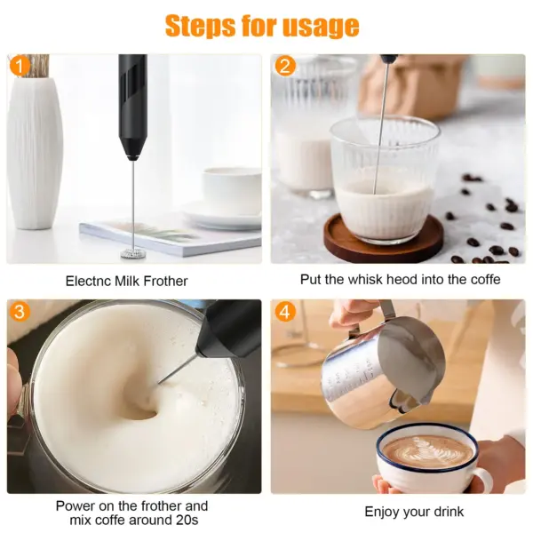 Lmax Top Seller Professional Battery Operated Coffee Mixer Handheld Automatic Milk Frother Electric Milk Frother With Stand