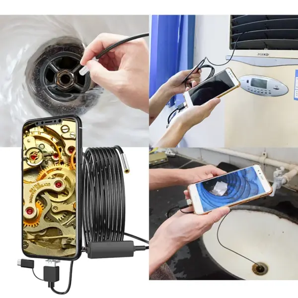3.9mm Android Type-C USB Endoscope Waterproof Pipe Inspection Mini Camera Borescope with 10M Line