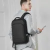 EURCOOL Laptop Backpack for Men Business Slim Backpack With USB Computer 15.6 Lightweight Antitheft Backpack Laptop Bag for Work