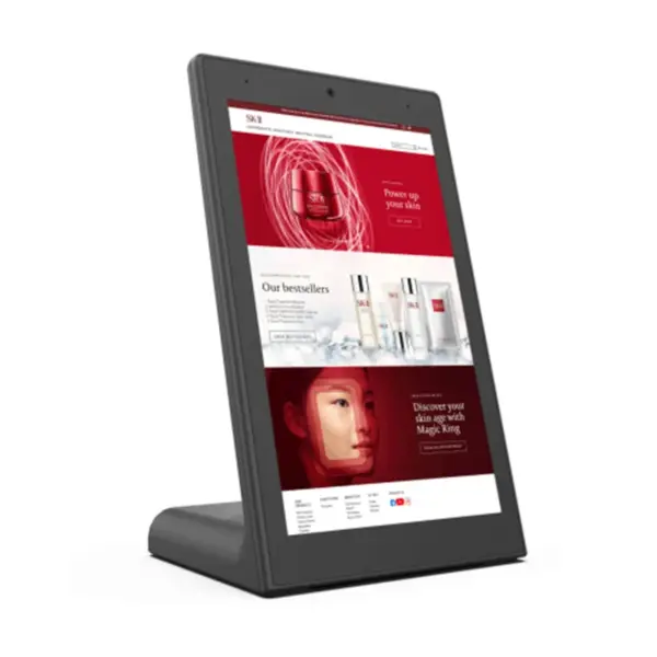 8/10 Inch L Type Vertical Display Desk Stand Digital Signage Desktop Touch Screen Panel Smart Rk3128 3288 3399 Android Tablet
