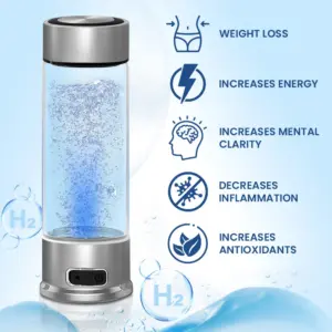 Factory Price Hydrogen Water Bottle Glass 400ml New Design Cawolo Portable H2 Rich Water Bottle Hydrogen Water Machine Generator