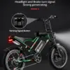US Warehouse 2000W New High Speed 20inch Hydraulic Brake Adults Electric Bike With 25AH Dual Motor Electric Motorcycle Bicycle