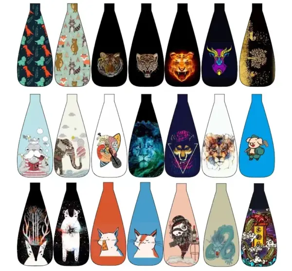 Surfboard Accessories Kayaks Paddle Rowing Oars Stand up Inflatable Sup Paddle UV Printing Full Carbon Glass Fiber Paddle