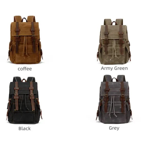Big Traveling Backpack Bag Packable Rucksack Canvas Backpack Genuine Leather Mens Backbags-For-Men Bag Backpack for Boys