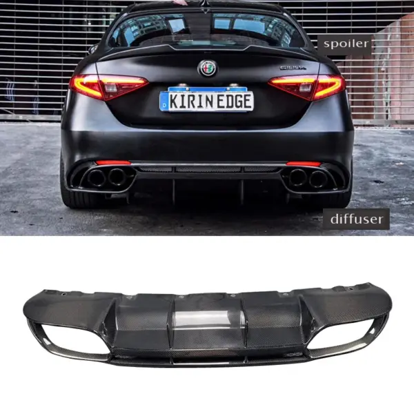 Giulia Carbon Fiber Rear Spoiler Diffuser for Alfa Romeo 2017-2021