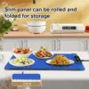 Portable Electric Warming Tray Foldable Keep Food Warm Heating Mat Silicone Food Warming Mat Color Box Coil English 4 Burners