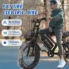 US Stock Fast Delivery E-bike Electric Bike 48V 250W Dual Motors 7 Speed Gears 20Inch Electric Fat Tire Bike