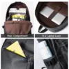 Fashion PVC Vegan Leather School Backpack for Men Laptop Collage Bags Student Rucksack Men's Backpack