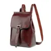 Lovevook Backpacks 2021 New Fashion Women's Backpack Trend Oil Wax Genuine Leather Vintage Backpack Ladies Back Bags