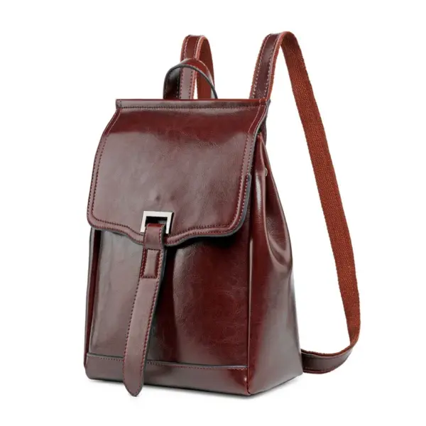 Lovevook Backpacks 2021 New Fashion Women's Backpack Trend Oil Wax Genuine Leather Vintage Backpack Ladies Back Bags