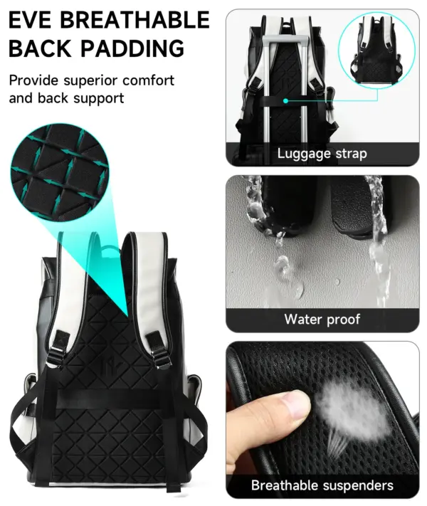 MOYYI Mochila Vegan Leather Dayback Teen Bookbags Laptop Bags for Men Backpacks