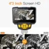 5.5mm 1m Dual Cameras Industrial Borescope Handheld Storm Drain Inspection Camera 4.3 Inch HD Display Pipe Endoscope