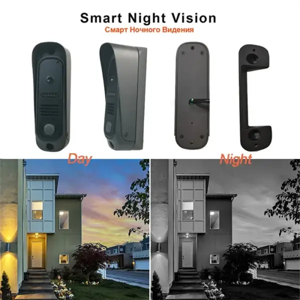 Wired Video Doorbell Intercom System Apartment Intercom Kit with 7 Inch Color Monitor and HD Camera Night Vision for Home