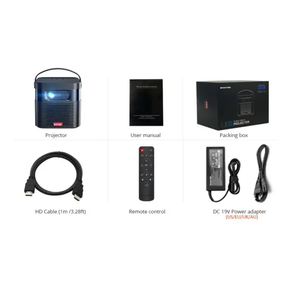 9Years OEM Byintek U70 Pro 3D 4K Mini LED Projector DLP Smart Android WIFI Pico, Pocket Camping Portable Rechargeable Projecteur