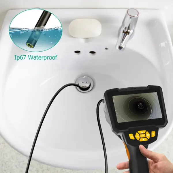 5.5mm 1m Dual Cameras Industrial Borescope Handheld Storm Drain Inspection Camera 4.3 Inch HD Display Pipe Endoscope
