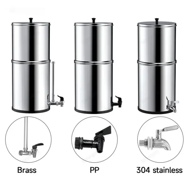 Outdoor Camping Stainless Steel Drinking Water Purifier Home Countertop Gravity Activated Carbon Water Filter