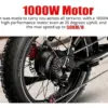 2000W 1000W Power Long Range 48V Electric Bicycle with Dual Single Rear Hub Motor & Down Tube Lithium Battery Popular US EU DIY