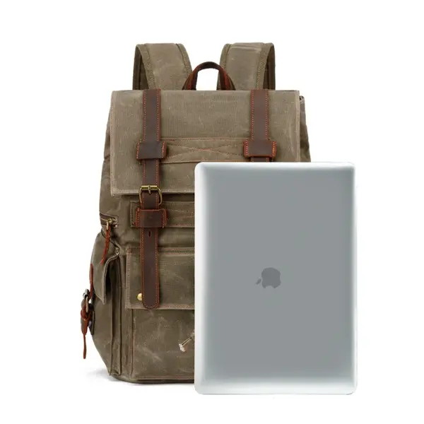 Big Traveling Backpack Bag Packable Rucksack Canvas Backpack Genuine Leather Mens Backbags-For-Men Bag Backpack for Boys