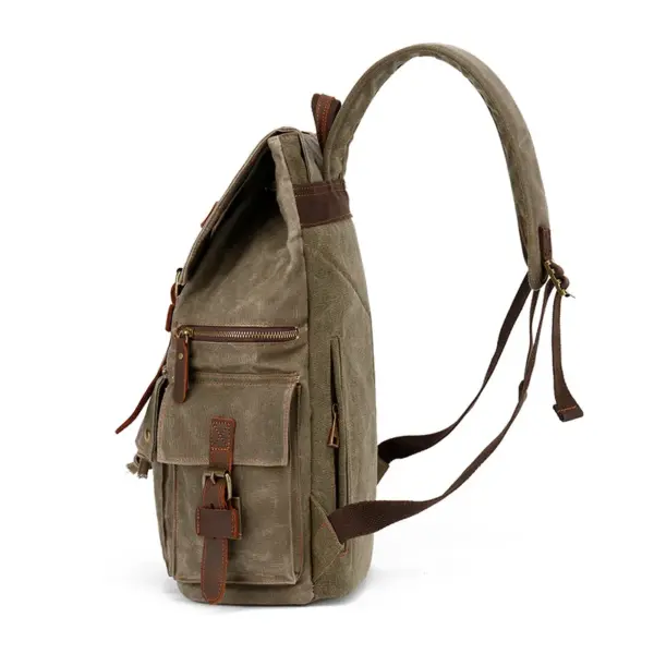Big Traveling Backpack Bag Packable Rucksack Canvas Backpack Genuine Leather Mens Backbags-For-Men Bag Backpack for Boys