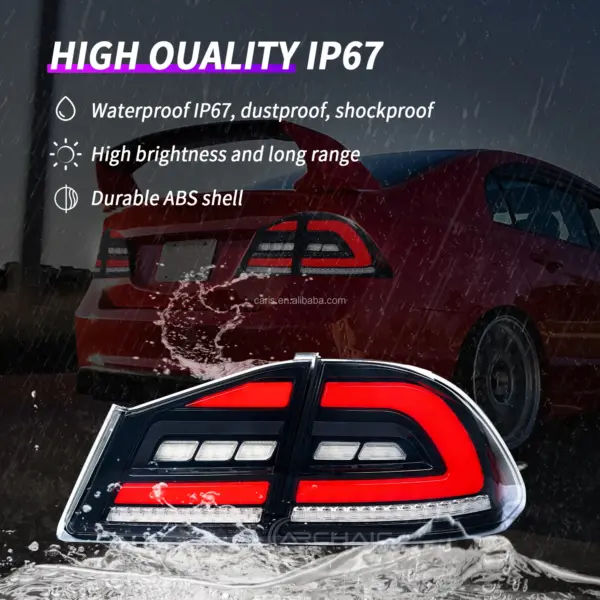 Archaic Car Lamp Tail Light for 8th Gen Honda Civic Taillights FD1 FD2 Type-R Full Led Rear Lamp 2005-2012 Car Lights